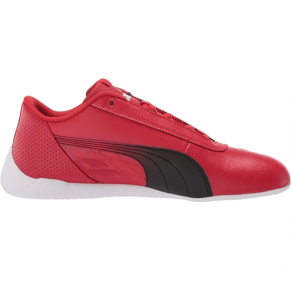 Men’s PUMA Ferrari Sneaker red black with ferrari logo athletic shoe white base - Picture 6 of 9